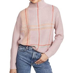 Line & Dot Women's Violet Checkered Sweater